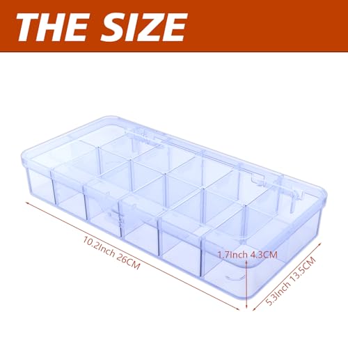 SRNYJAO Plastic Organizer Box,Clear Tackle Box Organizer Compartment - color: clear, size: 12 Grids