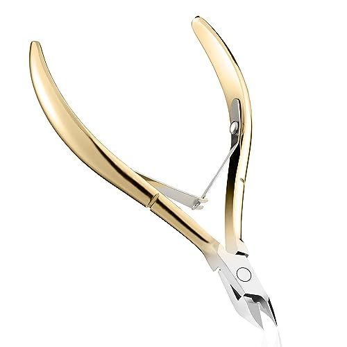 GAOY Professional Cuticle Nippers, Stainless Steel Cuticle Trimmer Nail Clippers, Remover Macicure Tool for Fingernails and Toenails, Gold - color: Gold