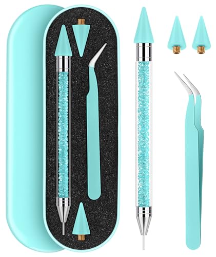 Tatuo Rhinestone Picker Tool Bedazzling Pen Dual Head, Lake Blue - color: Lake Blue