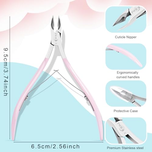 NXJ INFILILA Cuticle Trimmer,Cuticle Nippers with 8.8mm Jaw & Sharp Edge - size: Pink Cuticle Tools-1pcs