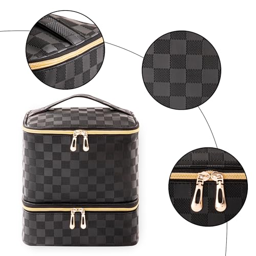 Nail Polish Storage Organizer Checkerboard Black - color: Checkerboard Black