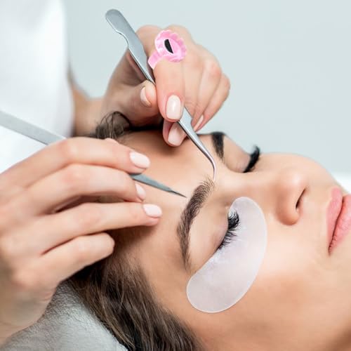 100 Pcs Glue Rings for Eyelash Extensions,Disposable Ring for Lashes Cute Lash Glues Holder Ring Glues Cup Glue Rings,Use for Eyelash Extension Supplies(Rotundity Pink) - size: Rotundity Pink