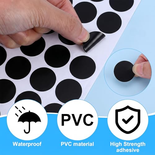 Ouligay 322 PCS Self-Adhesive Screw Hole Sticker, Black Screw Covers Stickers, 12mm/15mm/21mm/30mm/50mm Screws Cover Stickers Dustproof Sticker for Various Furniture Cabinet, Drawers, Desks - color: Black