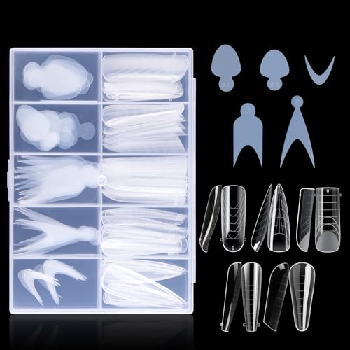 120PCS French Silicone Sticker Nail Dual Form Set Duet Nail System Reusable Pad Quick Building Mold Tips