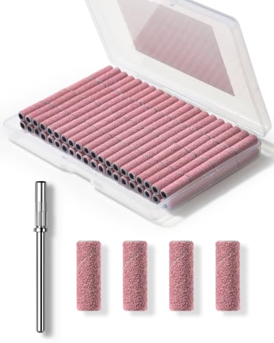 Makartt Nail Drill Bits Sanding Bands - 100 Pcs 180 Grit File Set(Pink） - size: 180 Grit