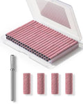 Makartt Nail Drill Bits Sanding Bands - 100 Pcs 180 Grit File Set(Pink） - size: 180 Grit