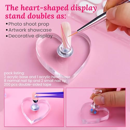 Wooden Stand for Nails Art Display Practice 2 Set - color: Walnut, size: Large