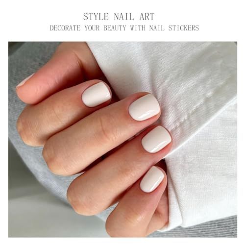 JMEOWIO Semi Cured Gel Strips Nail Art Sticker Wrap Beige - color: Beige