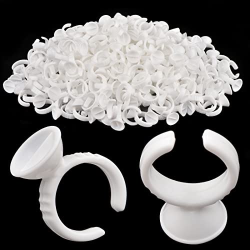 [300PCS] Lash Extension Glue Rings, 2 Slots Lash Glue Holder Cups