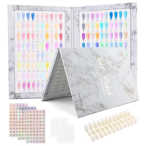 Nail Swatch Book 160 Colors, 240 False Tips with Number Sticker