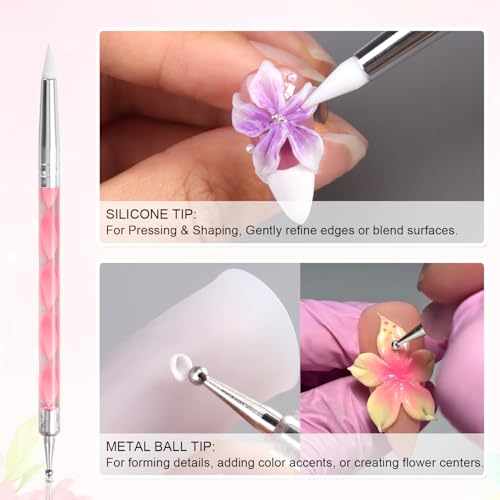 3D Nail Art Sculpting Tools, Dual-Head Carving Pens for Gel