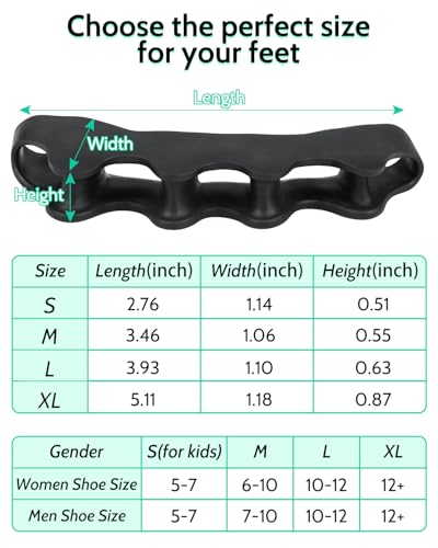 4PCS Silicone Toe Separators to Correct Toes Alignment for Women and Men, Toe Spacers Straightener for Bunion Relief, Hammertoes and Overlapping Toes (Large) - size: Large
