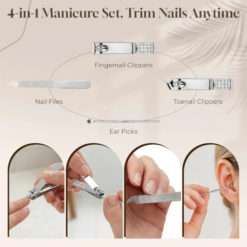 Kocpudu Nail Clippers Bulk Set，Manicure Set Bulk (24-Pack)