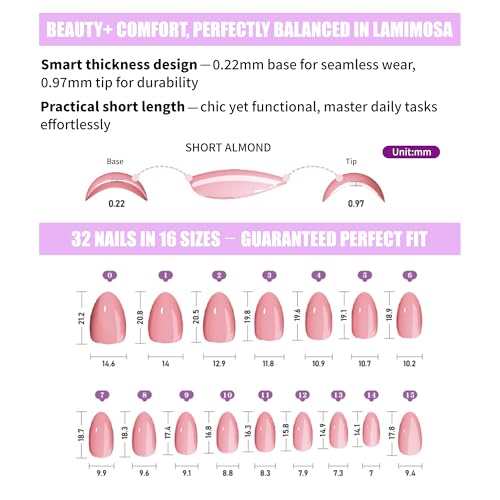 LAMIMOSA 32Pcs Butter Yellow Press On Nails Short Almond, BUTTERCUP - color: BUTTERCUP