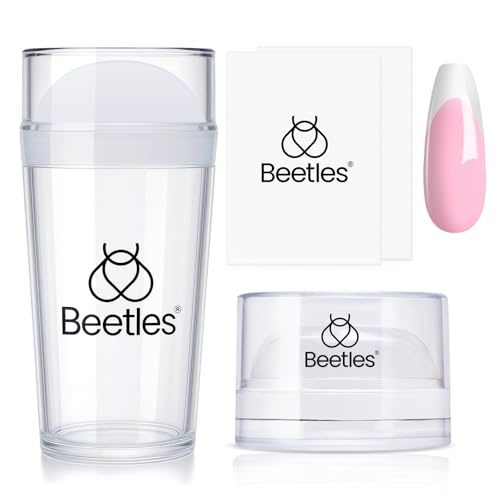 Beetles Nail Stamp French Tip Tool 4Pcs Short Clear Silicone Nails Stamping - color: D - Clear-4