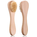 2 Pack Mini Dry Brush, Natural Bristle Small Body Brush, Exfoliating Facial Cleansing Brush for Soft Skin and Other Sensitive Areas Like Your Neck, Chest, and Nails