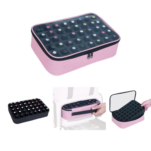 2 Pcs Small Clear Nail Polish Organizer Holds 80 Bottles Nail,Pink - color: Pink-2pcs