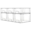 Vtopmart Clear Stackable Storage Drawers, 6 Pack Medium Organizer Set - style: 3 Medium+3 Small