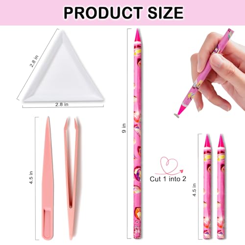 17Pcs Rhinestone Picker Tool Kit, Self-Adhesive Wax Pencil for Rhinestones and Diamond Painting, Jewel Picker Tool Dotting Tools for Nail Art, Little Nail Gem Tool with 8 Rhinestone Tray Nail Tweezers - color: 17pcs