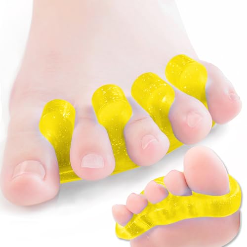 Dr. JK- ToePal Gel Toe Separator, 2 Pairs, Toe Spacers, Bunion Corrector - color: Yellow, size: 2 Pairs