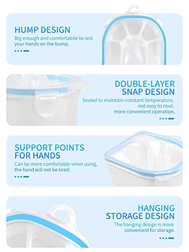 Yokilly Nail Soaking Bowl Set: Soak Off Gel Polish Remover Manicure Bowl - color: Blue-3pcs set