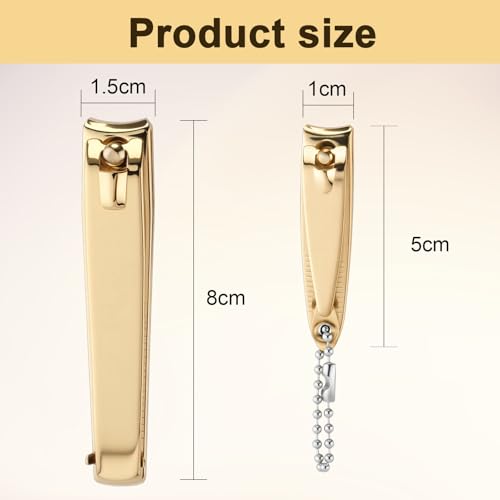 12 Pieces Nail Clippers Stainless Steel Set, Gold - color: Gold