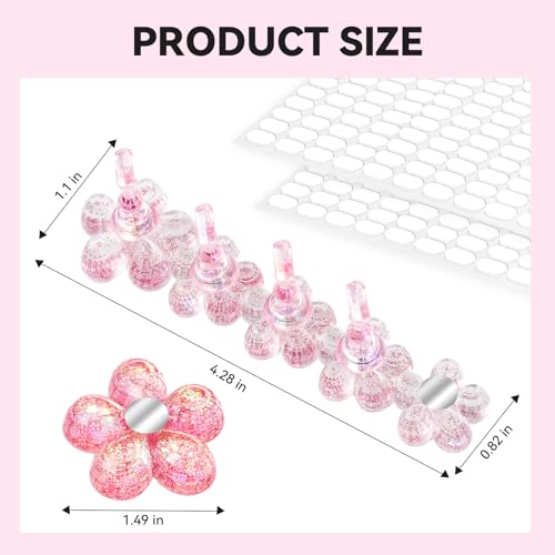 Nail Stand for Press On Fake Nails Painting Display Practice - color: Pink Flower, size: Medium