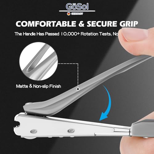 Nail Clippers Anti Splash Fingernail Cutter, Carbon Steel, Sharp Blades - color: Silvery