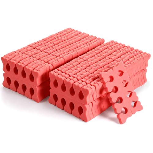 100 Pcs Sponge Toe Separators Soft Finger Separators Premium Pedicure Tool Kit Flexible Toe Divider Spacer for Polishing Pedicure Manicure Coating Nail Art Beauty Accessories (Watermelon Red) - color: Watermelon Red