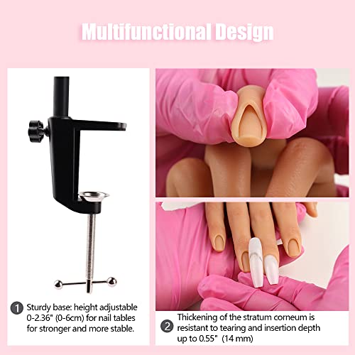 Nail Pratice Training Hand for Acrylic Nails with Stand Bracket,Soft Silicone Maniquin Hand, Flexible Bendable Nail Practice Fake Hand for Nails Art Practice Tool - color: 3#, size: Right Hand