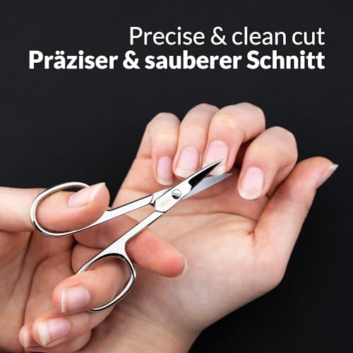 marQus - Straight nail scissors made in Germany Solingen for precise cutting of nails suitable as fingernail and toenail cutter with Premium Storage Case - color: Nail Scissors - Straight