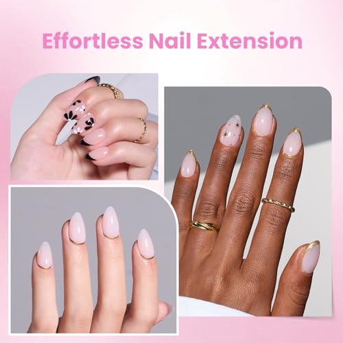 Beetles Tipex Lite Apex Nail Tips Kit, Short Almond, 192pcs 16 Sizes
