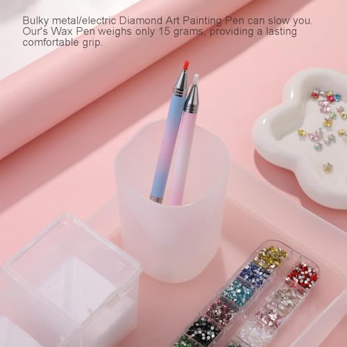 Rhinestone Picker Tool, Refillable Wax Pen with 1 Additional Pack of Wax Refills, Rhinestone Pickup Pen for Diamond Art Painting and Nail Art Design