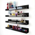 4 Pack 15 Inch Black Acrylic Floating Wall Shelves, Kids Bookshelf - color: 15in-black