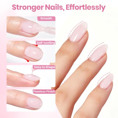Beetles Builder Gel for Nails Pink TPO & HEMA-Free with Nail Art Brush - color: C-Petal Sheer