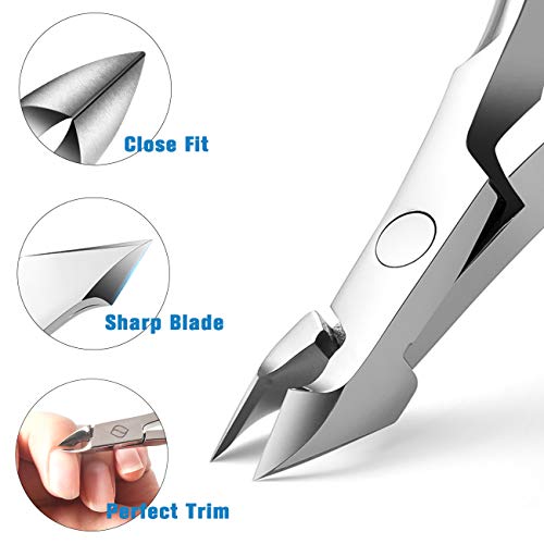 FERYES Cuticle Clipper Professional Manicure and Pedicure Cuticle Remover Tools, Medical Grade Stainless Steel Cutial Cutter, 6mm Jaw- 1 Piece (Silver) - color: Silver