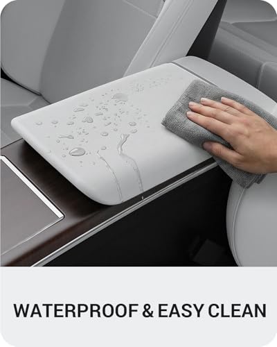 BASENOR Upgraded Center Console Armrest Cover for Tesla Model S Model X - size: Model S/X White