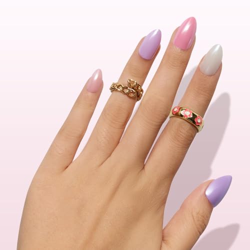 Nail Reformation Press On Nails, Pastel Party | Short Almond 16 Sizes 32Pcs - color: Pastel Party