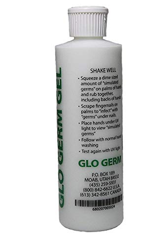 Glo Germ Gel, 8 Ounce, Simulated Germ Lotion for Hand Washing and Aseptic Technique Training, 2-Pack