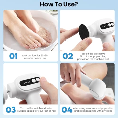 2-in-1 Electric Callus Remover for Feet, Professional Pedicure Tools Gift - color: Pollen Pink