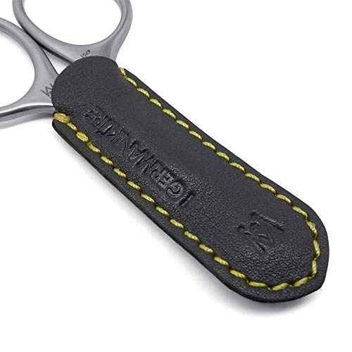 GERMANIKURE Curved Nail & Cuticle Scissors, Solingen Germany, Leather Case - style: Leather Sleeve