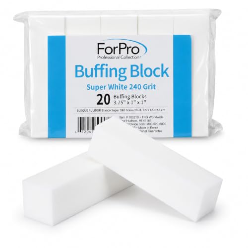 ForPro Buffing Block, 20-Count, 240 Grit, Super White - size: 240 grit
