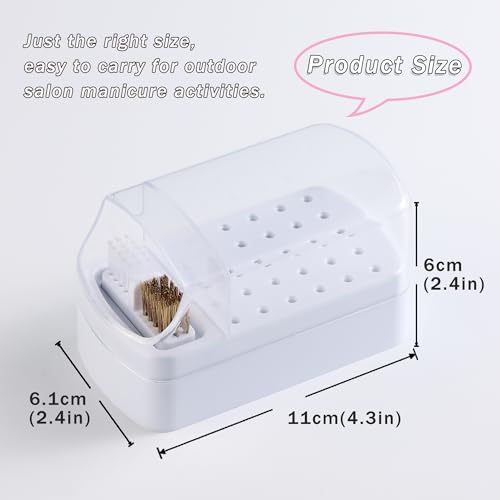 2 in 1 Nail Bit Holder & Cleaner 30 Holes Drill Bit Organizer - color: White