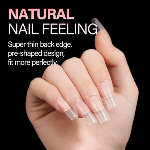 AILLSA Medium Square Nail Tips 450PCS Full Cover Nail Tips Matte Acrylic