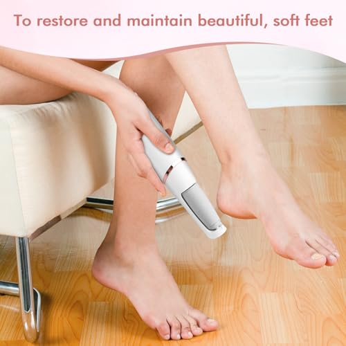 Electric Foot File and Callus Remover,Professional Pedicure Tools for Dry, Calluses, Dead, Cracked, Hard Skin,Equipped with 2 Grinding Heads and 1 Cleaning Brush