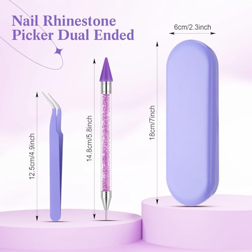 Tatuo Rhinestone Picker Tool Bedazzling Pen Dual Head, Purple - color: Purple