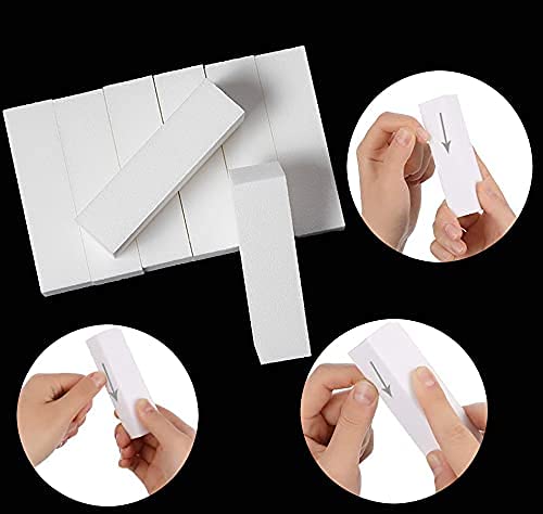 BlingKingdom 10 PCS White Nail Buffer Blocks, 4-Sided Nail Files