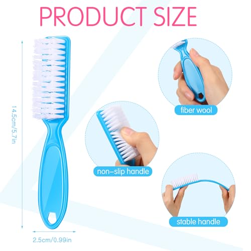 Patelai 15 Pieces Nail Brush Handle Grip for Fingernail Toe Scrub Cleaning - color: Bright