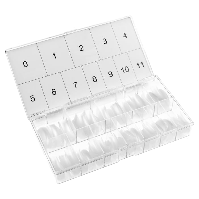 Americanails Nail Tips - Square (Deep "C" Curve) 600ct – Ideal for Acrylic and Hard Gel, Break Resistant ABS Plastic, Clear Matte Finish, Half Well with Micro Contact Area - color: Square (Deep "C" Curve), size: 600 Nail Tips