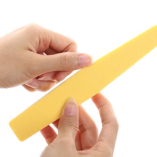 20Pcs Nail Buffer Block Files Sponge Washable Double Sided 100/180 Sanding Buffing File(Yellow) - color: Yellow